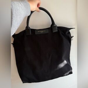 Want Black canvas Tote Bag
